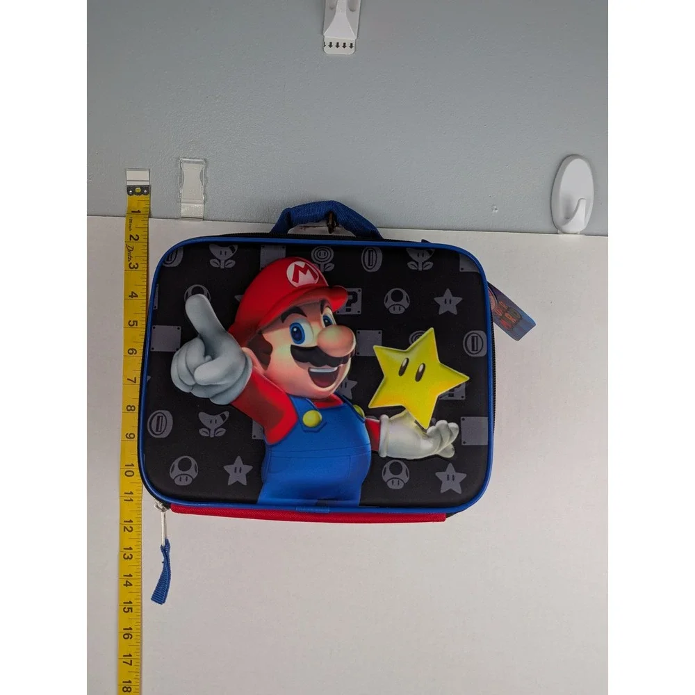 Nintendo Super Mario Bros Insulated Lunch Box Bag Red Blue Star Graphic NWT
